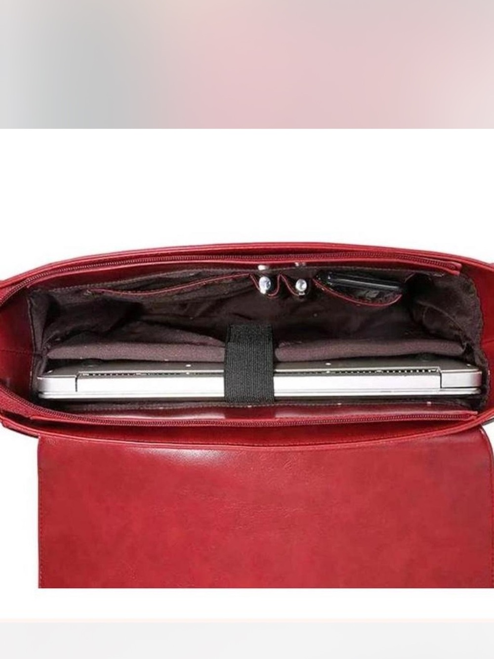 Walasa  new scarlet  laser cut leather messenger bag with bow - Picture 6 of 8